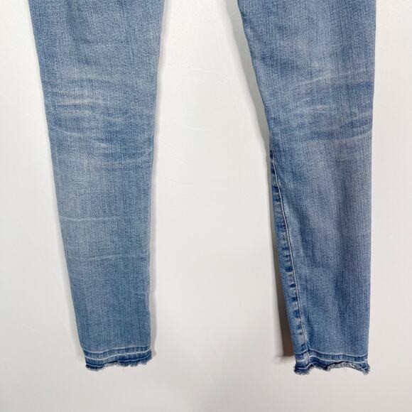 AG Adriano Goldschmied Womens 27 Legging Super Skinny Ankle Jean Ripped Open Hem - Picture 8 of 10